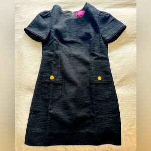 Lilly Pulitzer resort boucle black dress size 8